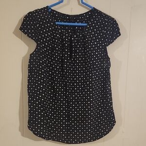 J. Crew Black and White Polka Dot Blouse